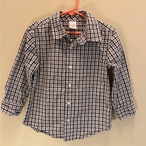 Gymboree black/white/gray boys Checkered Shirt - size XS (4)